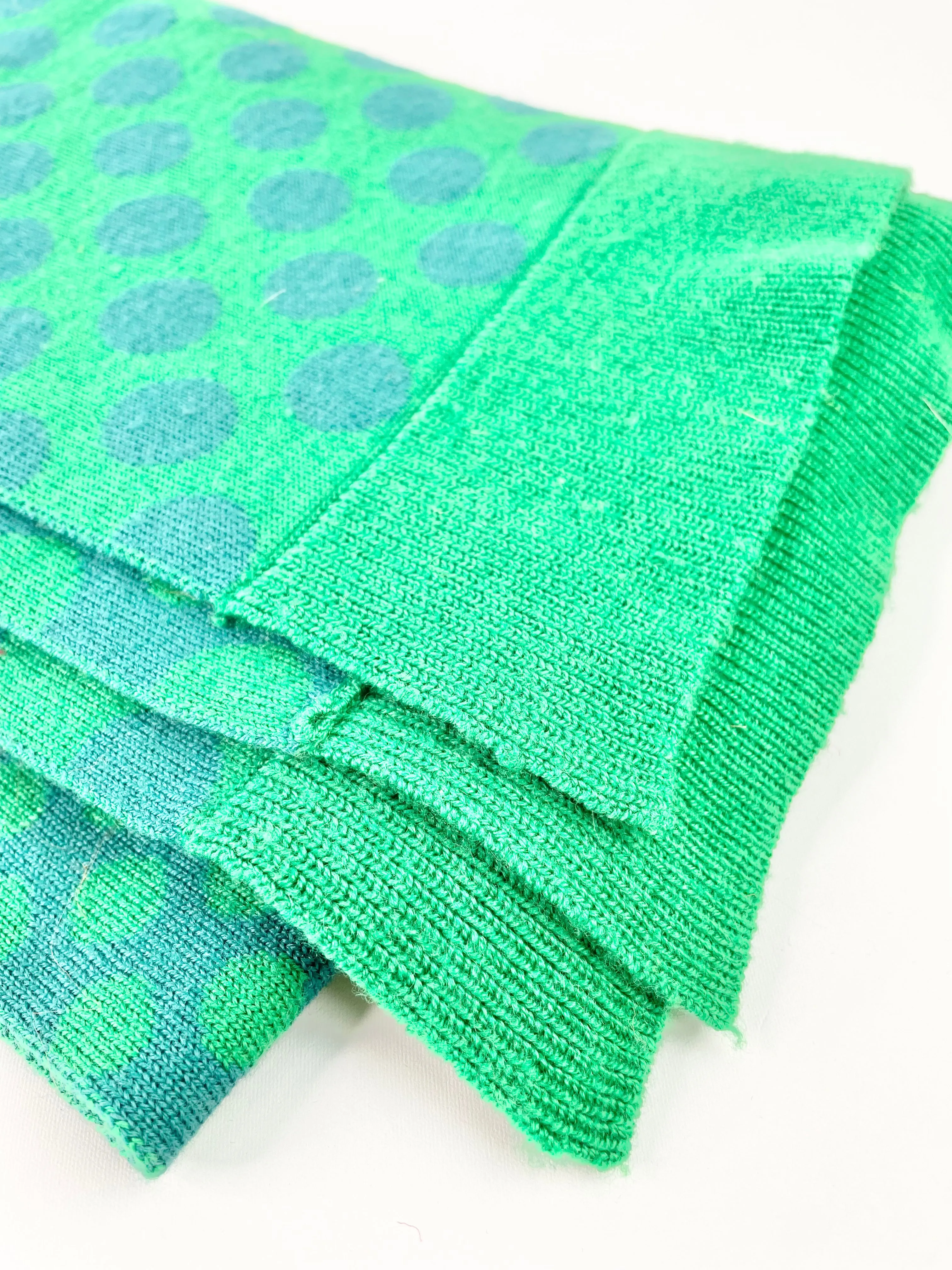 Alannah Hill 'They Go Mad!' Green Dotted Wool Scarf