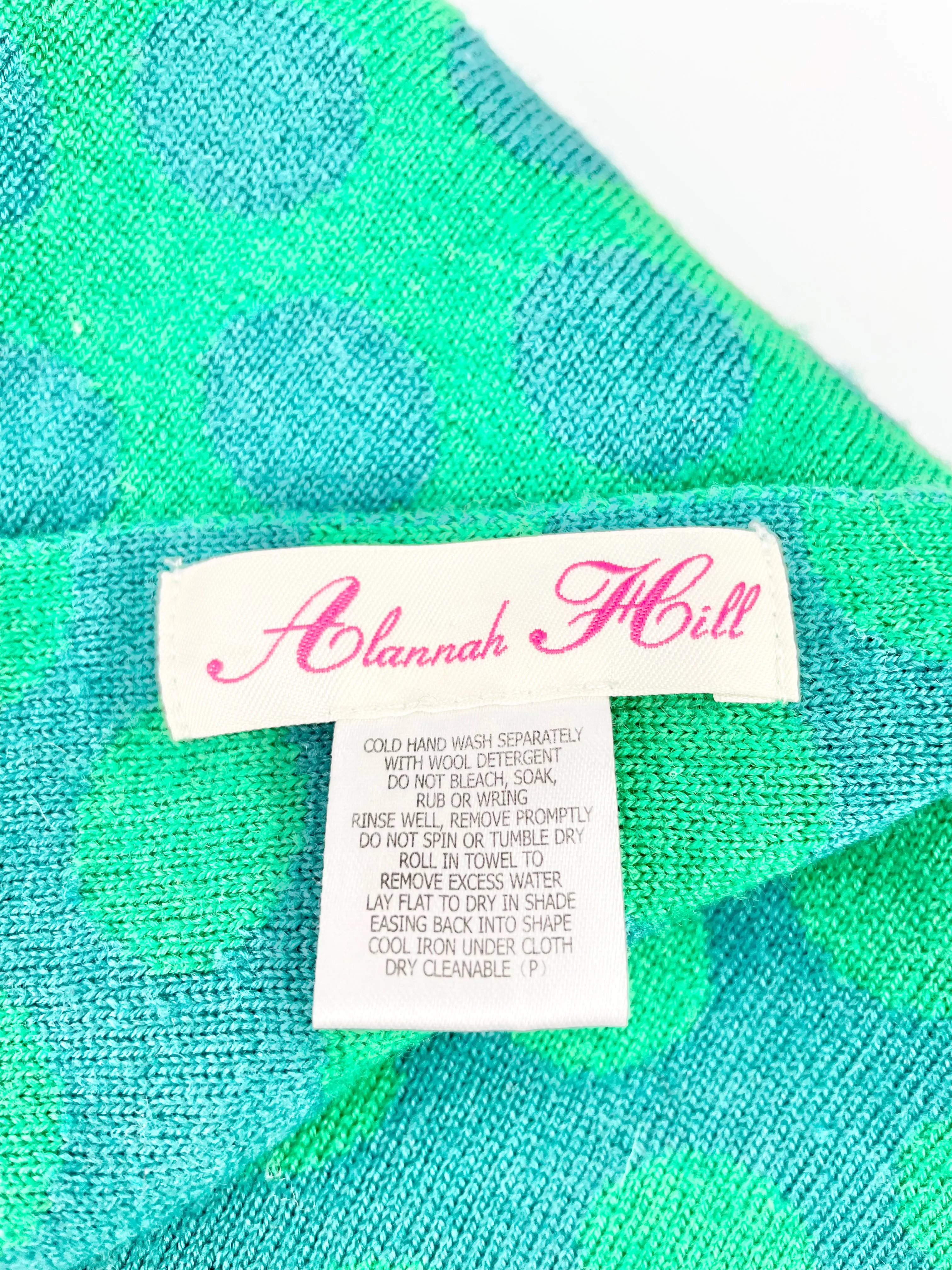 Alannah Hill 'They Go Mad!' Green Dotted Wool Scarf