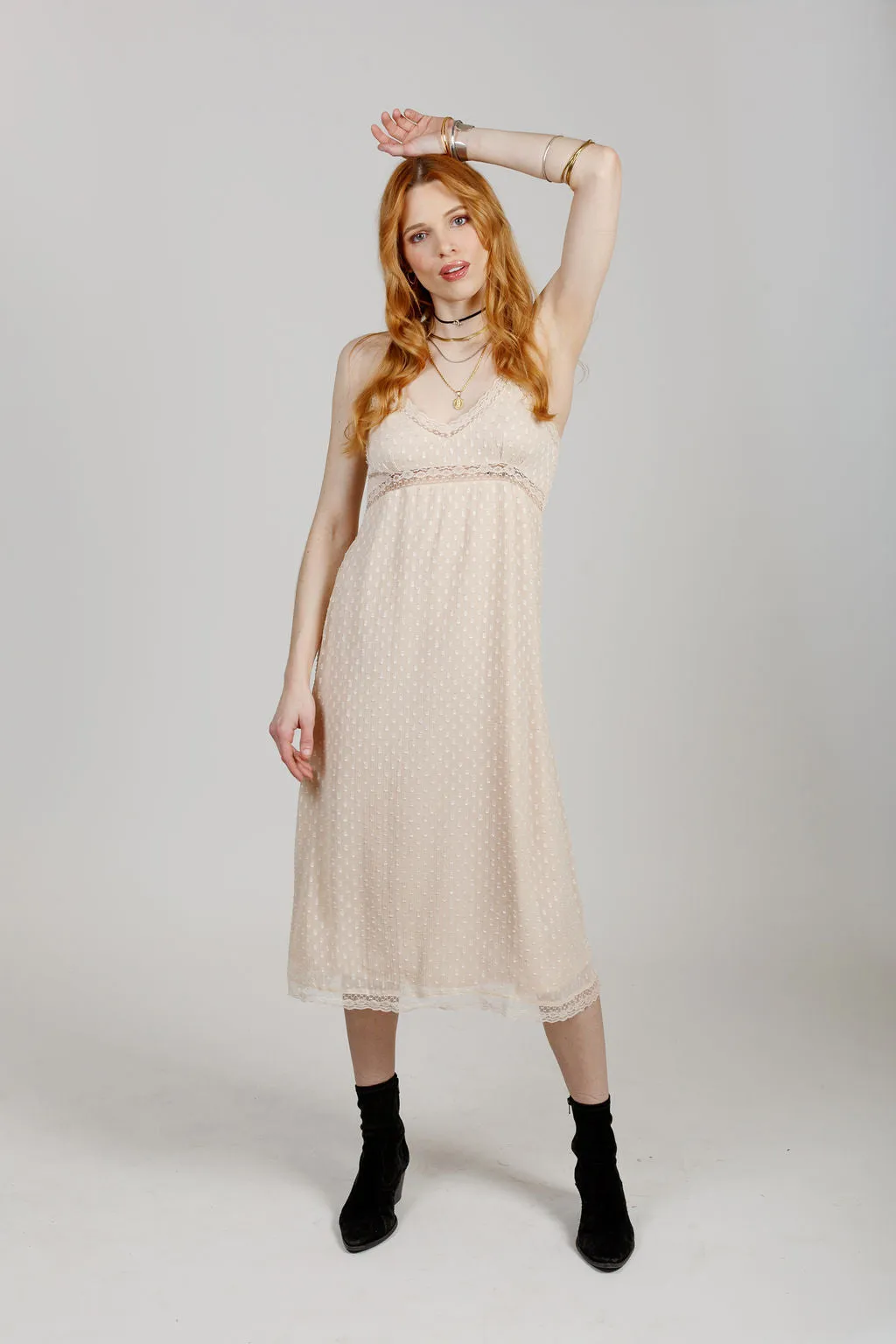 Amalie Ivory Slip Midi Dress
