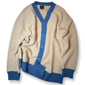 Anti-Logo Knitted Cardigan - 100% Cotton - Dropped Shoulder