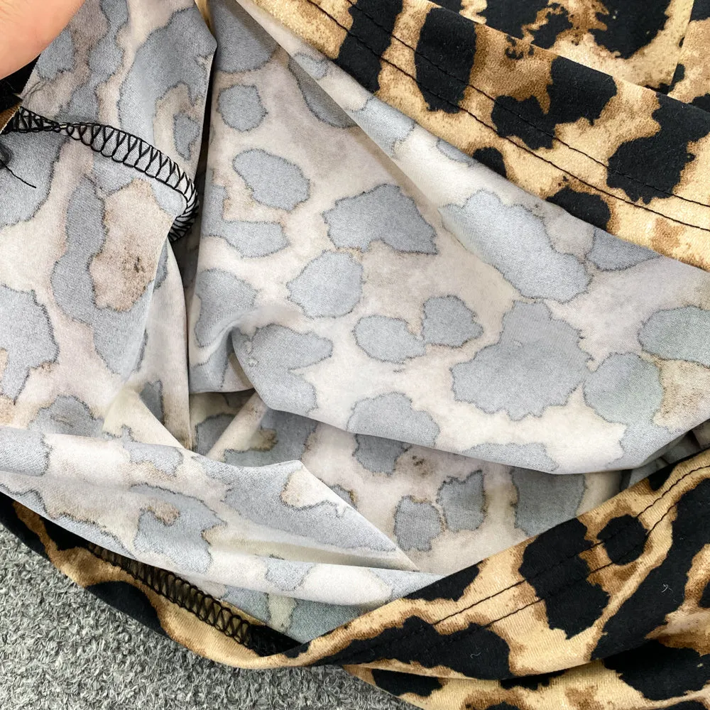 Backless Leopard Print Slip Dress
