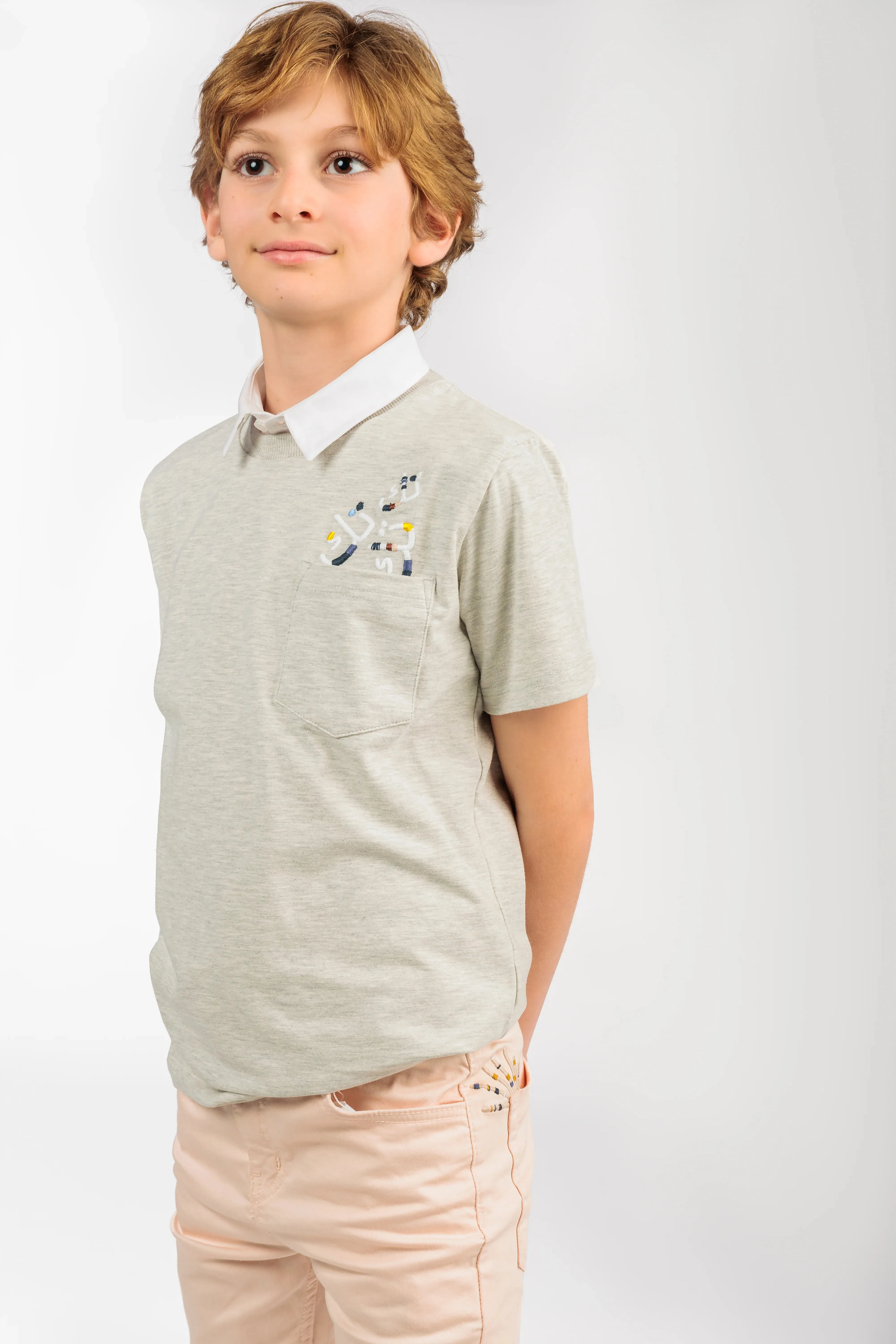 Big Boy Light Grey Polo Shirt