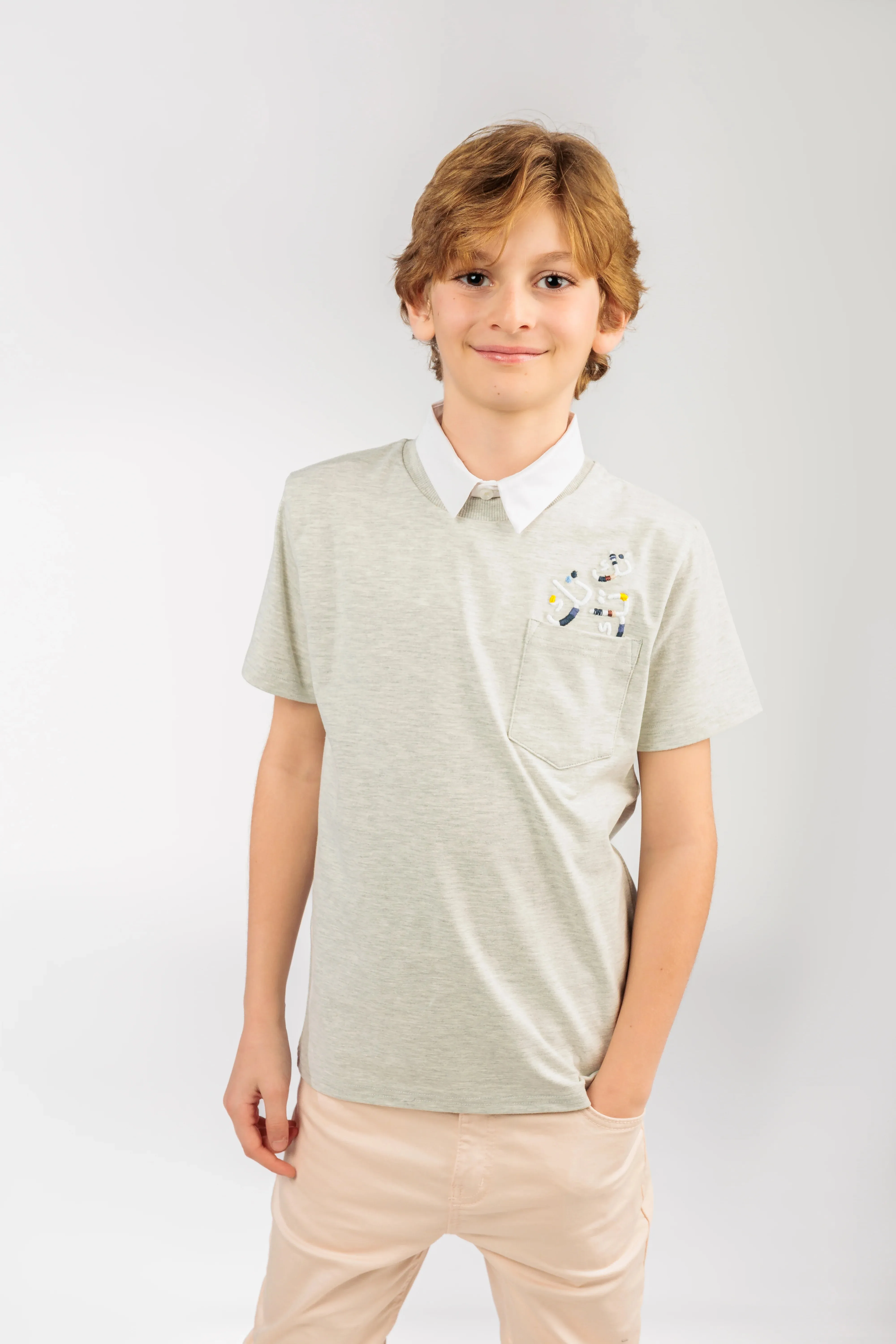 Big Boy Light Grey Polo Shirt