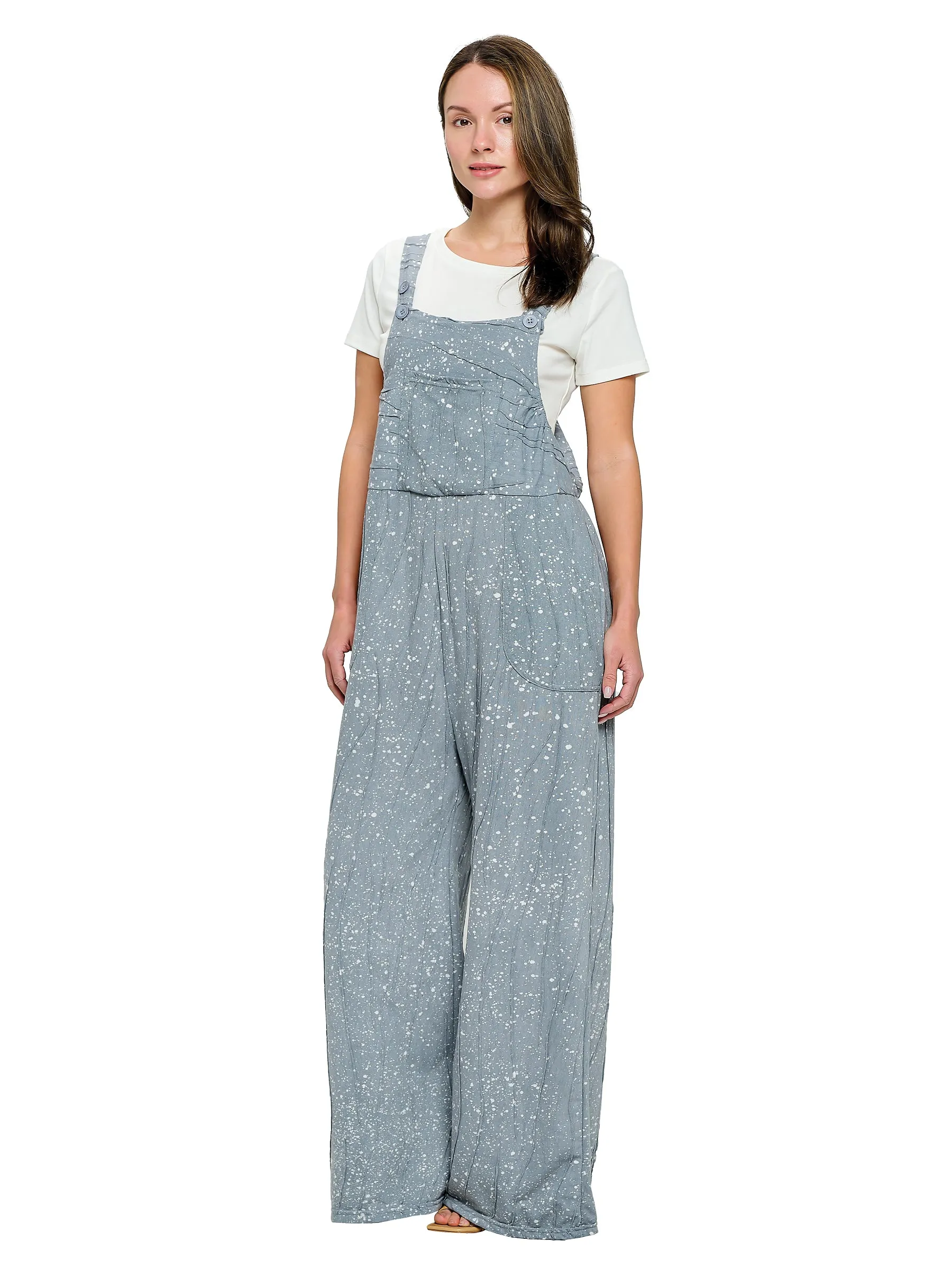 Boho Overall Hippie Multi Dot Dye