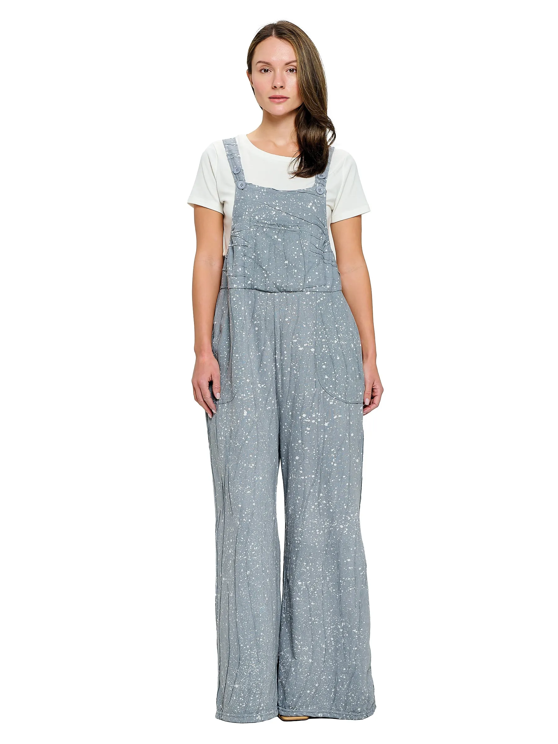 Boho Overall Hippie Multi Dot Dye
