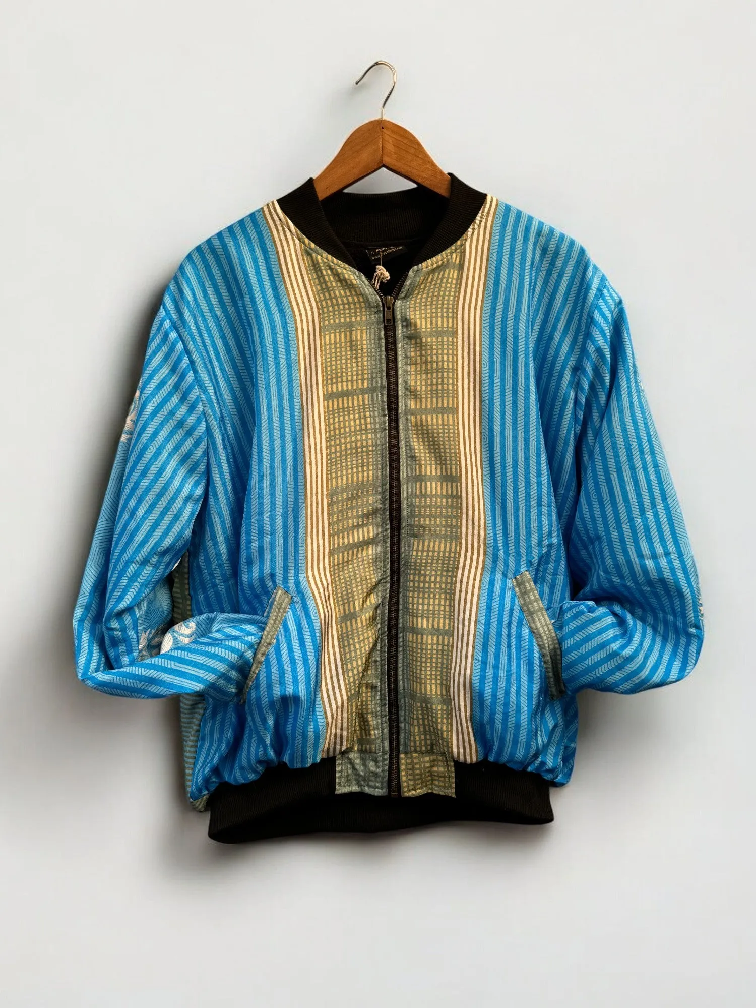 Bomber Jacket - Recycled Sari | Large ( UK size 16 -18)