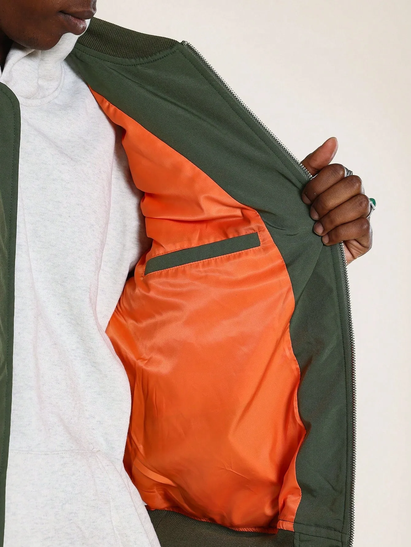 Bomber Jacket With Patched Detail