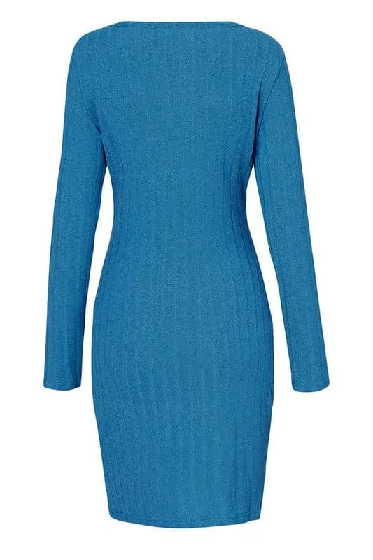 BX995 Tie Waist Sweater Dress
