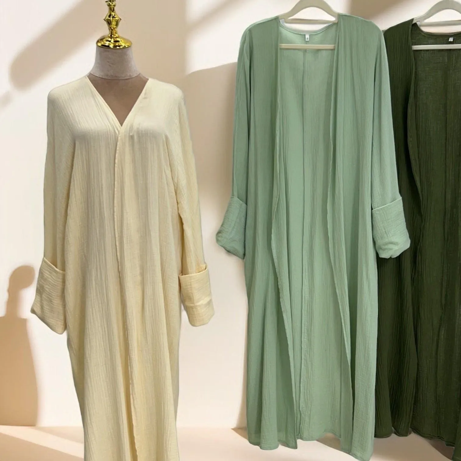 Casual cardigan abaya and Pants Set