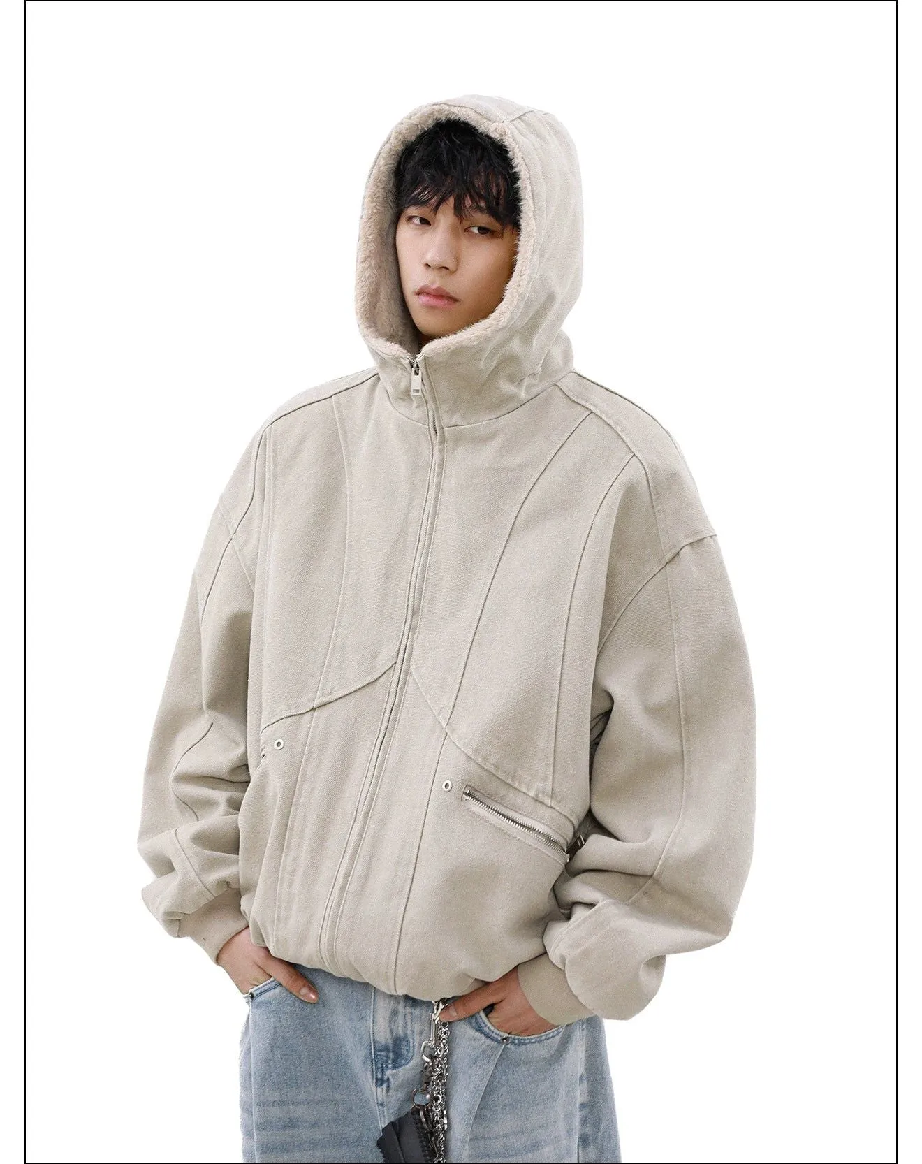 Clean Fit Fleece Lined Hooded Jacket