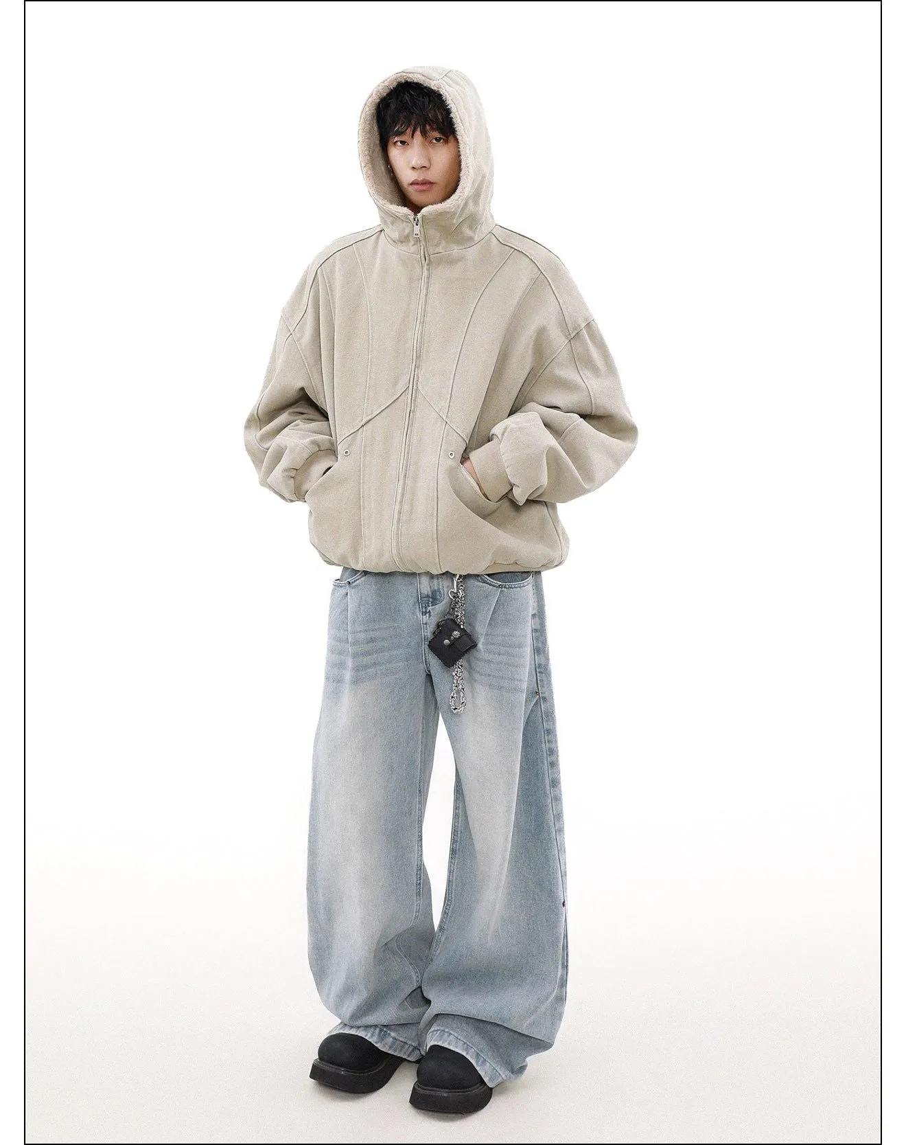 Clean Fit Fleece Lined Hooded Jacket