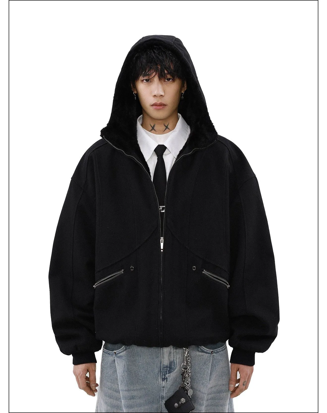 Clean Fit Fleece Lined Hooded Jacket
