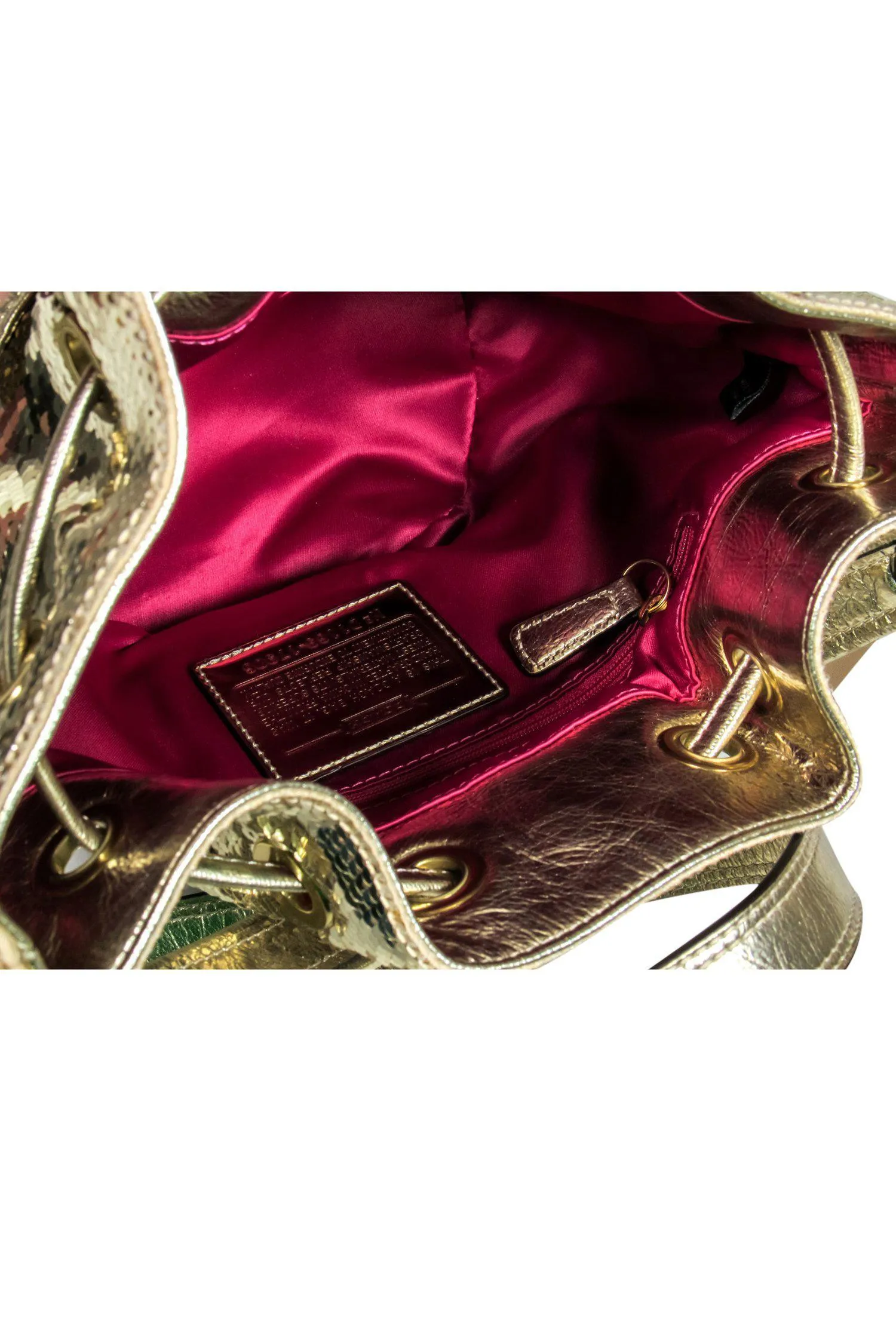Coach - Gold Sequin Convertible Bucket Bag