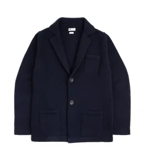 Doppiaa Aalviero Wool Knit Cardigan Jacket: Navy