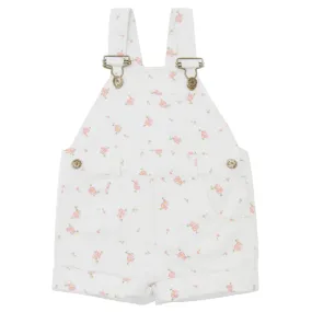 Dotty Dungarees Floral Cream Overall Shorts