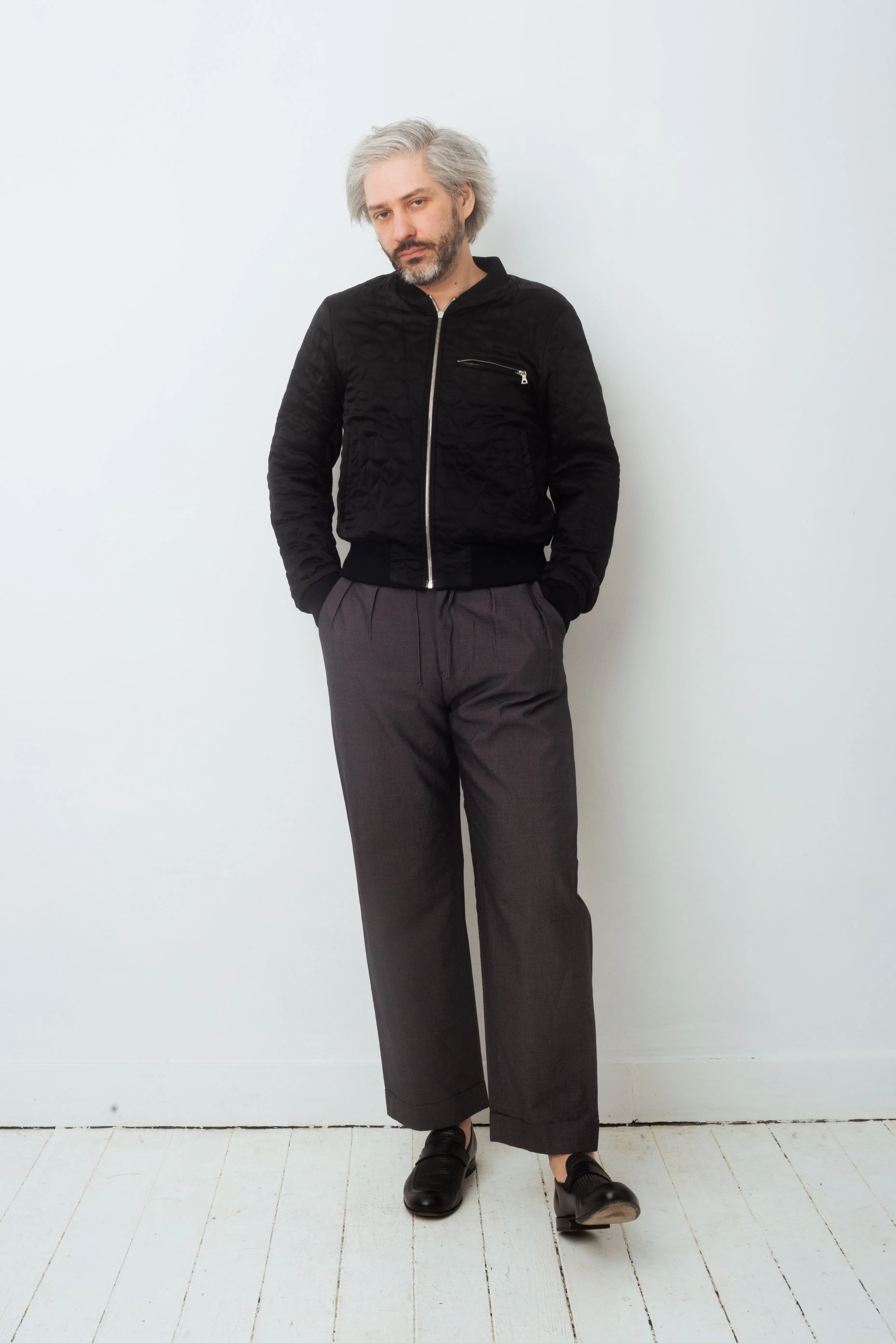 Dries van Noten FW 2015 reversible tartan wool bomber jacket with golden ornaments