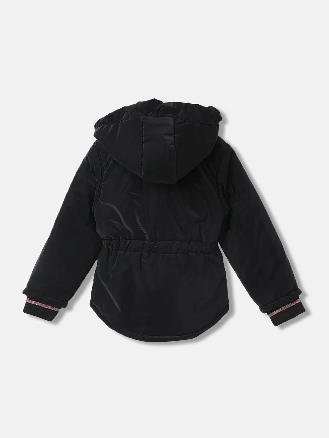 Elle Girls Solid Full Sleeves Stand Collar Jacket