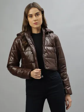 Elle Women Solid Hooded Full Sleeves Jacket