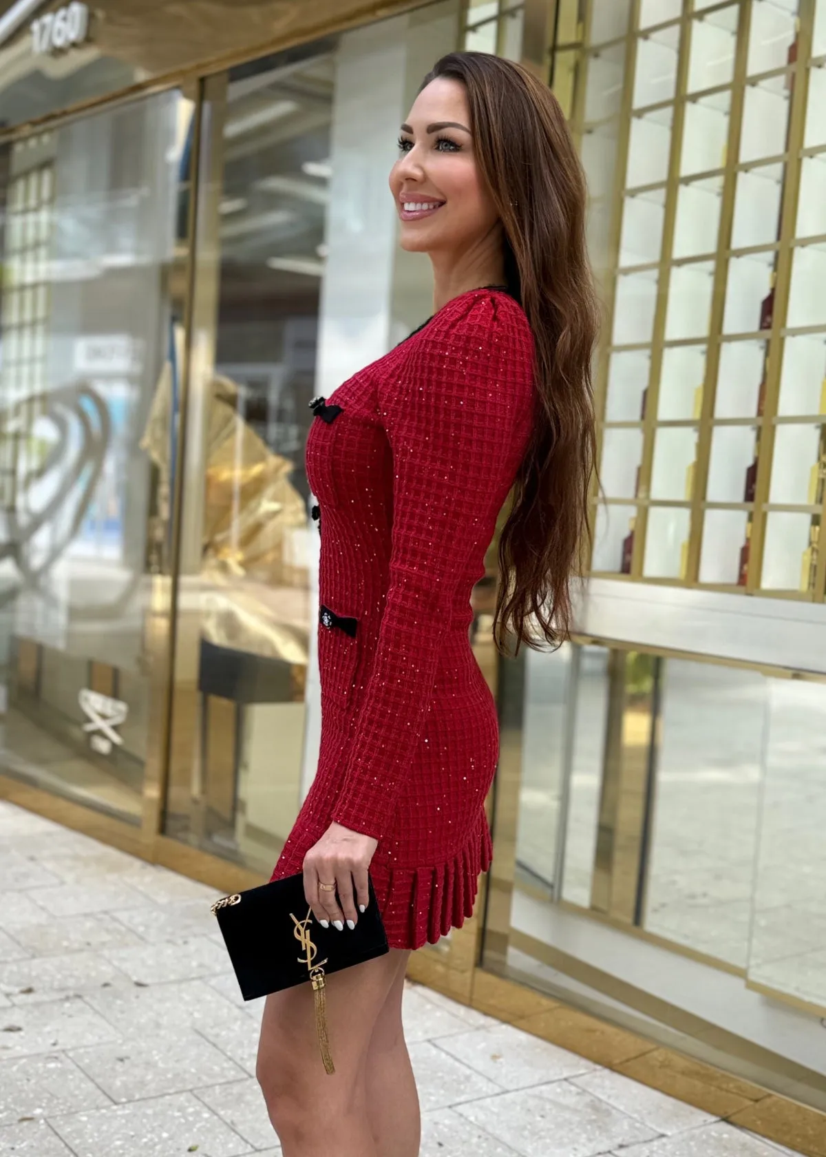 Ellie Knit Mini dress - Red