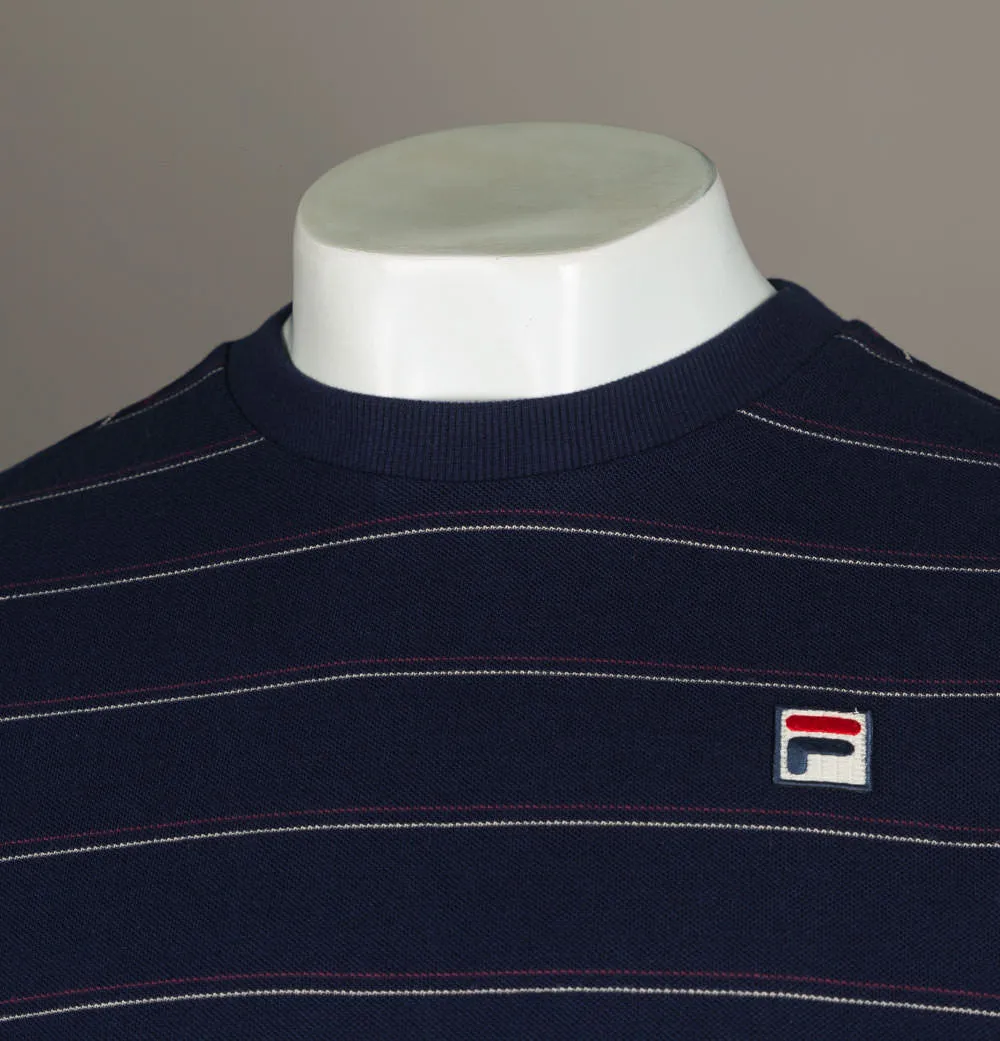 Fila Vintage Leon Stripe T-Shirt Navy