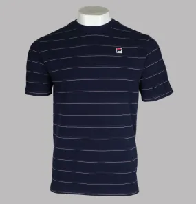 Fila Vintage Leon Stripe T-Shirt Navy