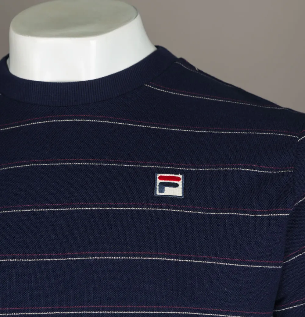 Fila Vintage Leon Stripe T-Shirt Navy