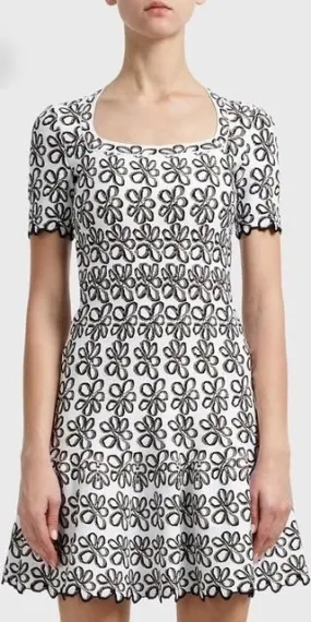 Floral Jacquard Knit Mini Dress