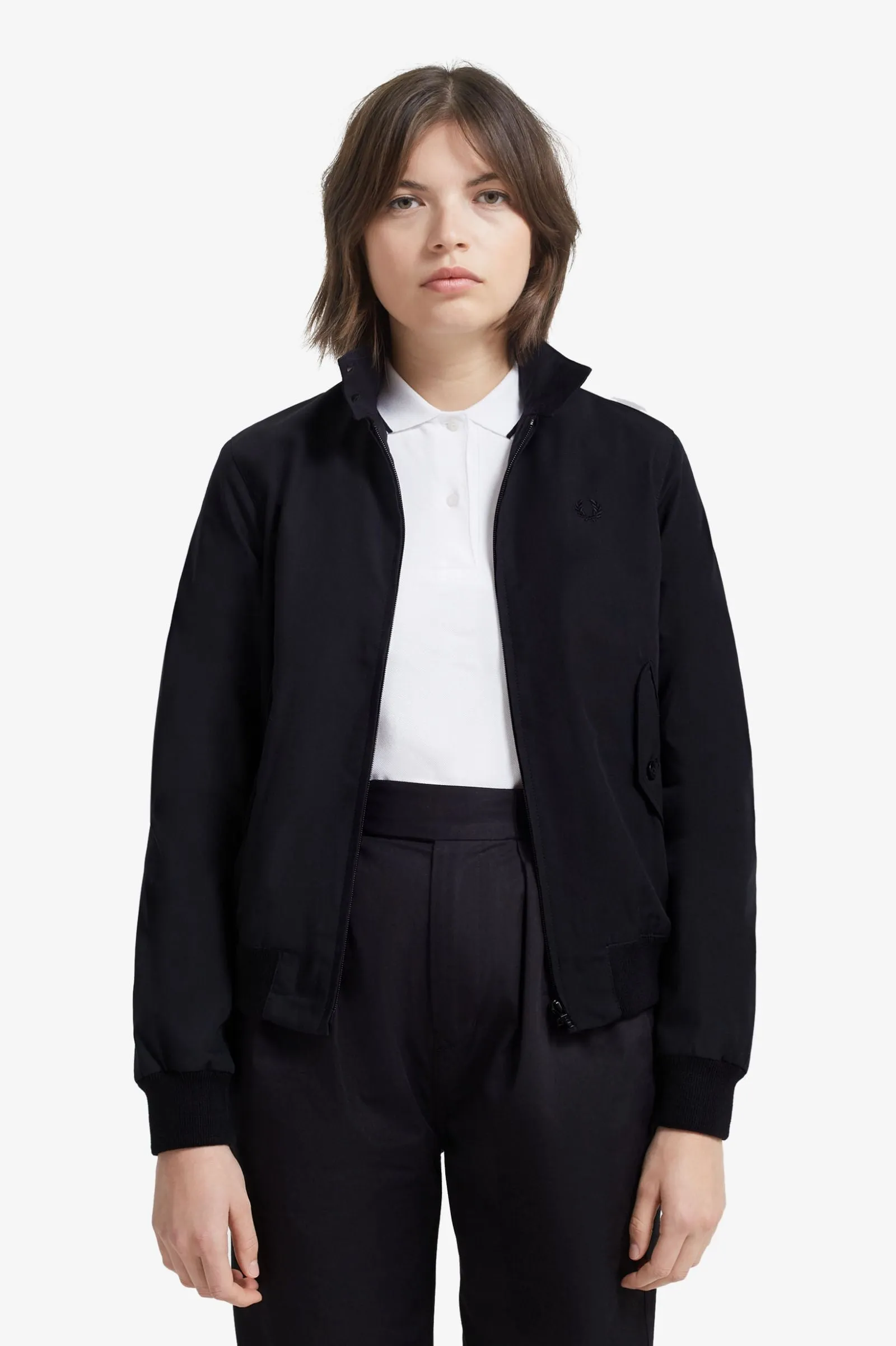 Fred Perry Classic Black Harrington Jacket (Black Laurel Wreath)