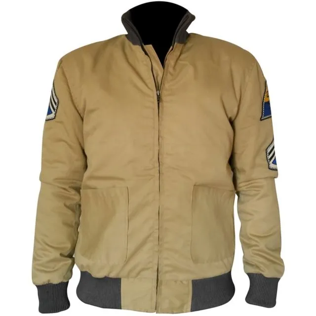 Fury Unleashed: Embody Brad Pitt's Spirit as a US Army Tanker in a WW2 Military-Inspired Cotton Bomber Jacket for Men