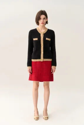 Fuzzy Highlighted-trim Slit-pocket Lurex Jacket