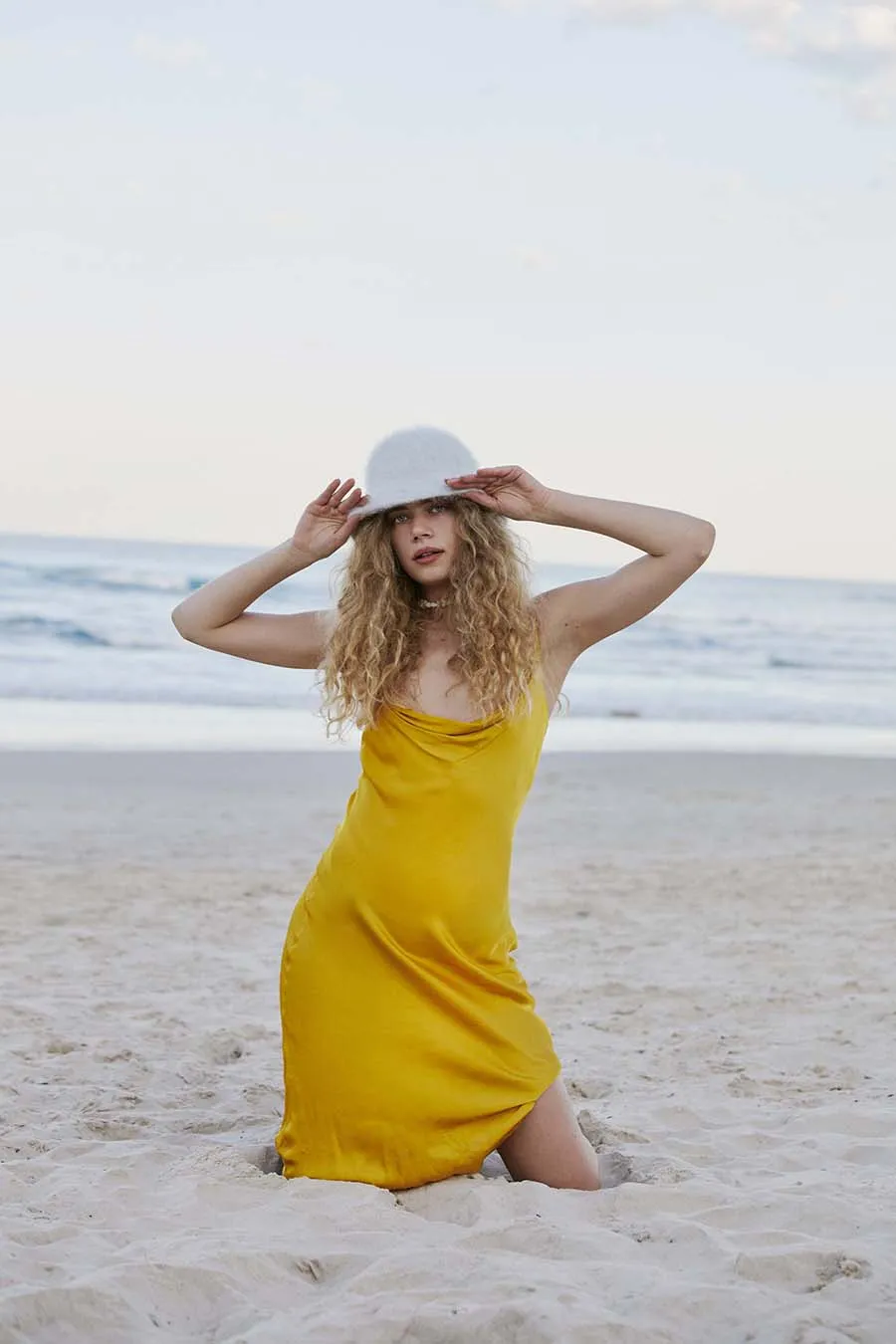 GOLDEN GIRL BOMBSHELL SLIP DRESS