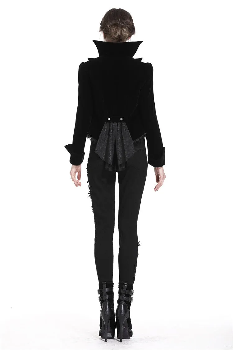 Gothic bat collar velvet short tailed jacket JW182