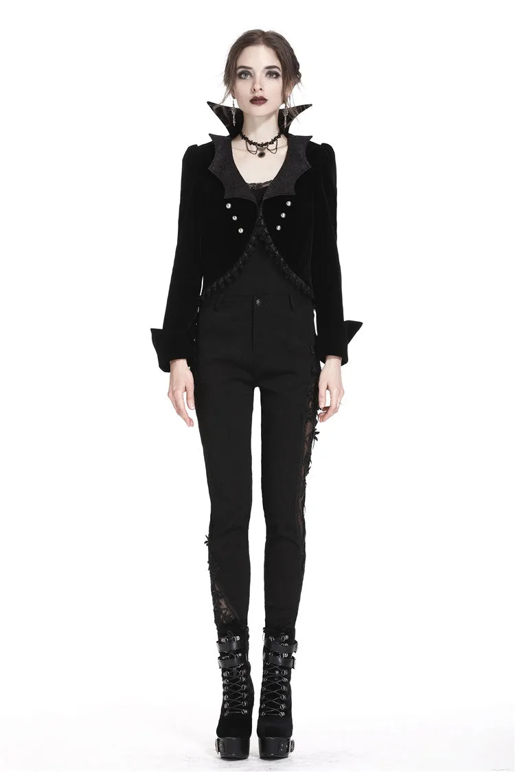 Gothic bat collar velvet short tailed jacket JW182