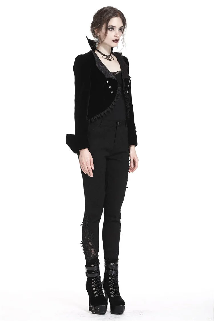 Gothic bat collar velvet short tailed jacket JW182