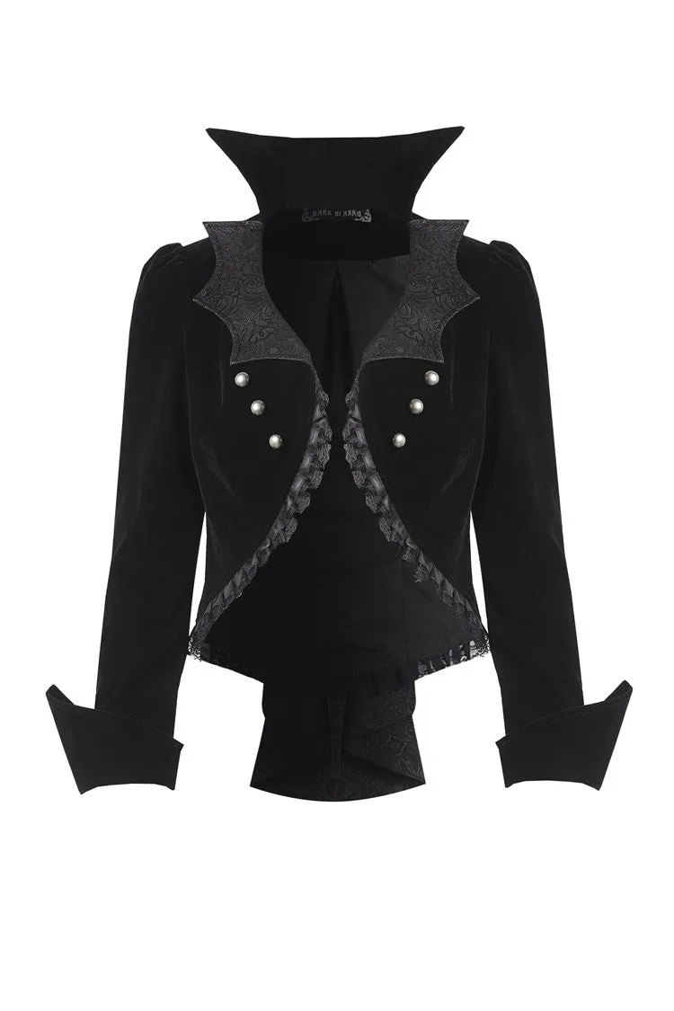 Gothic bat collar velvet short tailed jacket JW182