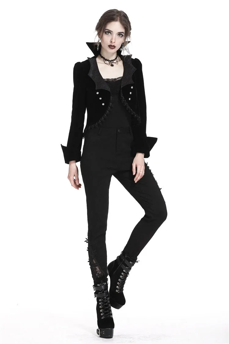 Gothic bat collar velvet short tailed jacket JW182