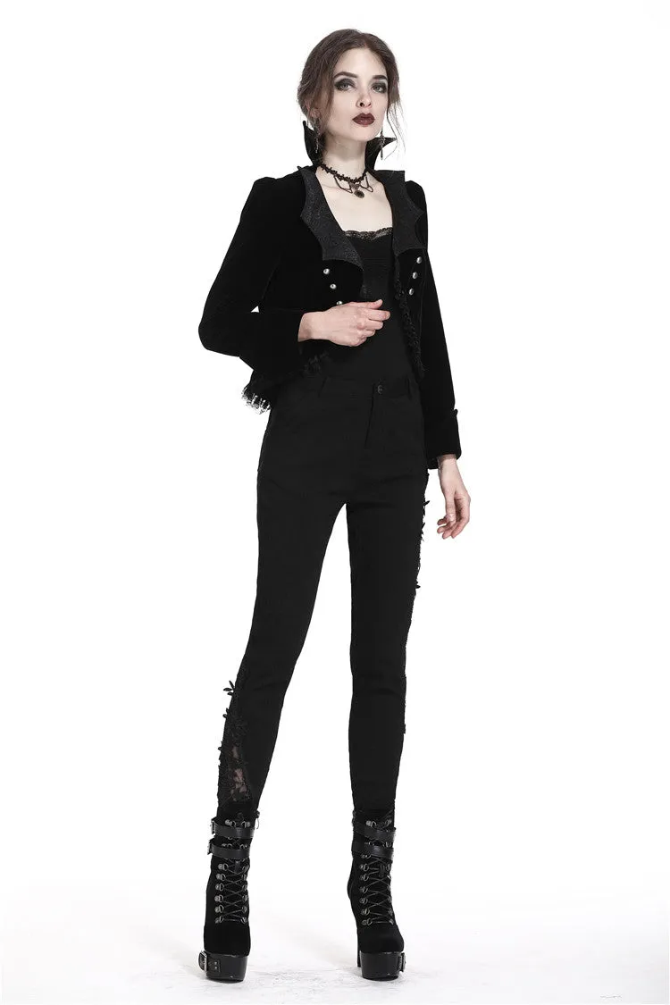 Gothic bat collar velvet short tailed jacket JW182