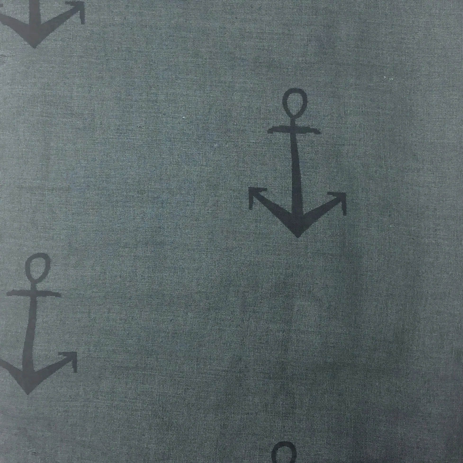 Gray and Black Anchor Infinity Scarf