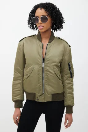 Green Padded Bomber Jacket