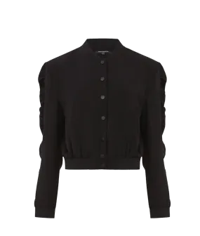 Harrie Suiting Bomber Jacket - Black