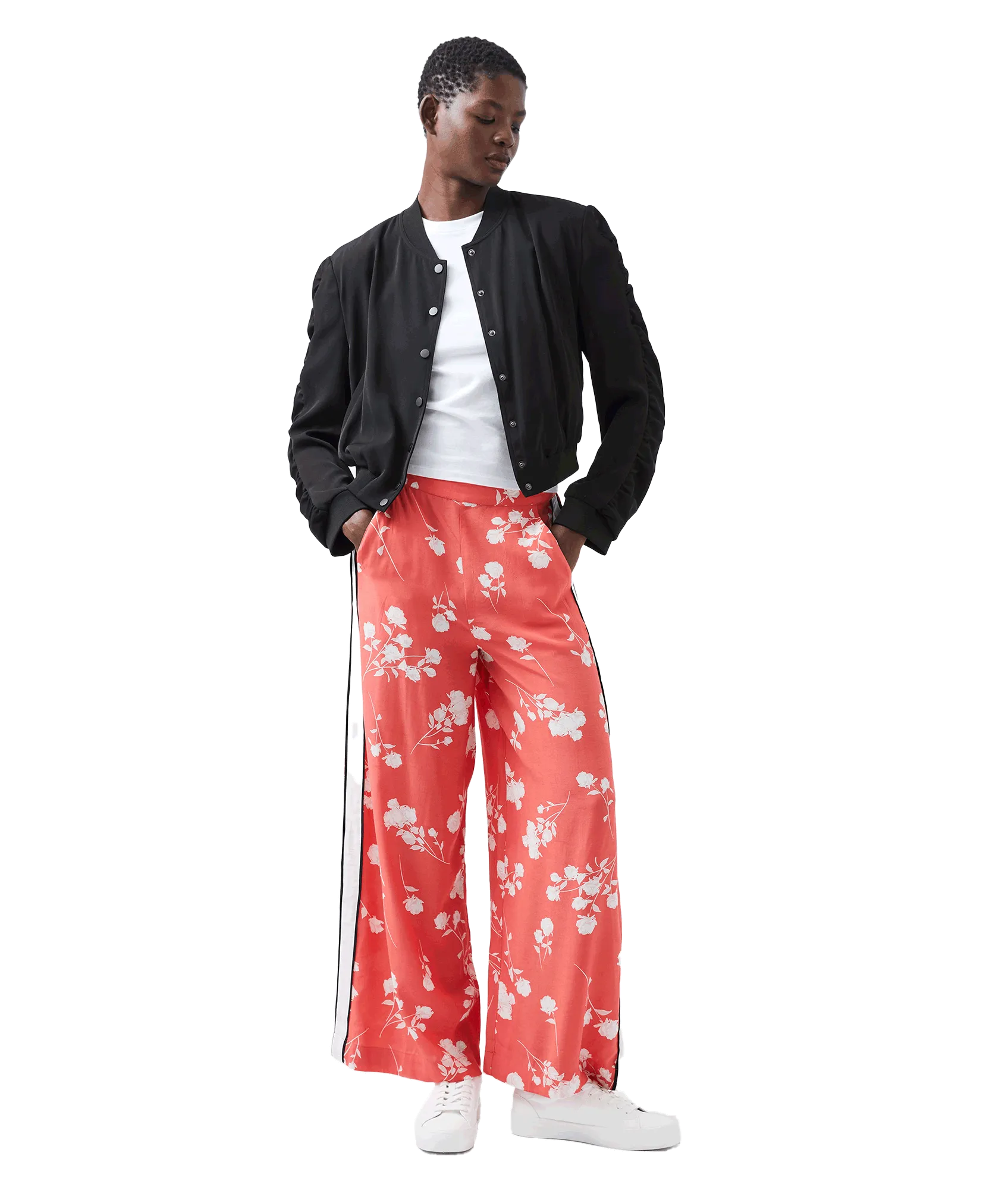 Harrie Suiting Bomber Jacket - Black