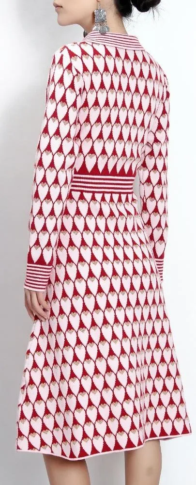 Heart-Printed Knit Dress