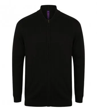Henbury Unisex Knitted Bomber Jacket (garment and printing / H178)