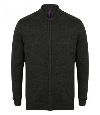 Henbury Unisex Knitted Bomber Jacket (garment and printing / H178)