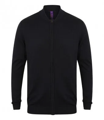 Henbury Unisex Knitted Bomber Jacket (garment and printing / H178)