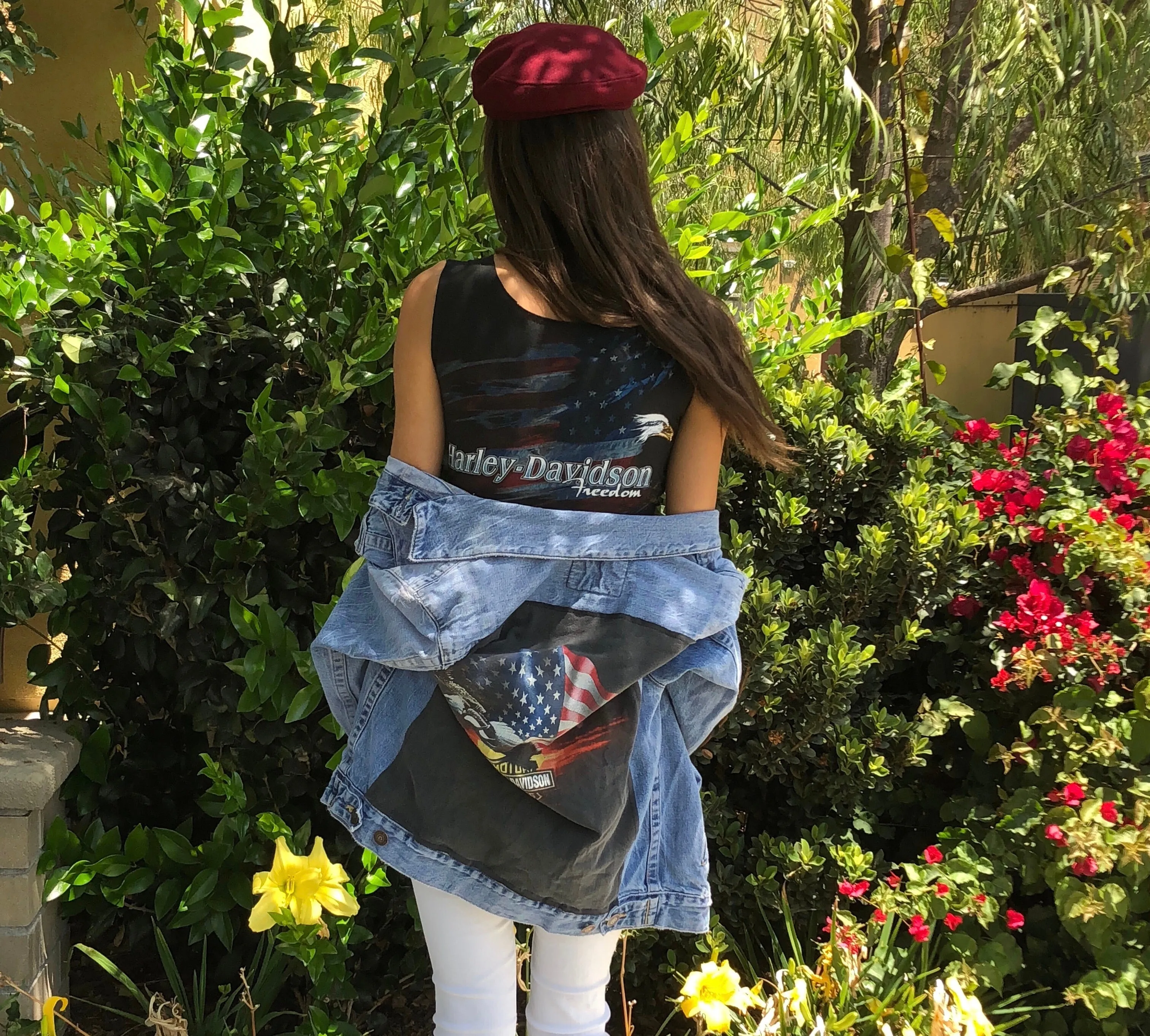 Here We Go Harley Davidson Denim Jacket
