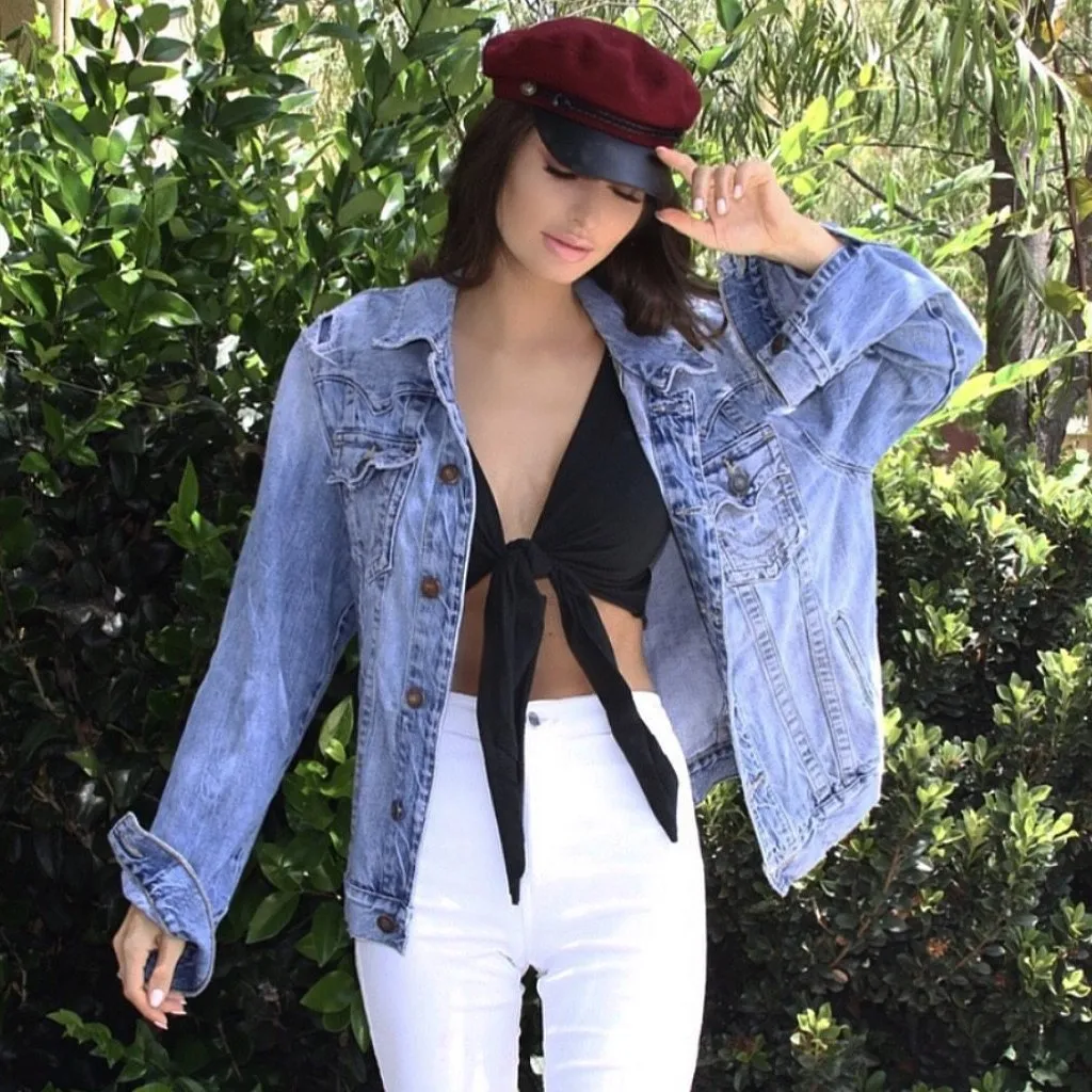 Here We Go Harley Davidson Denim Jacket