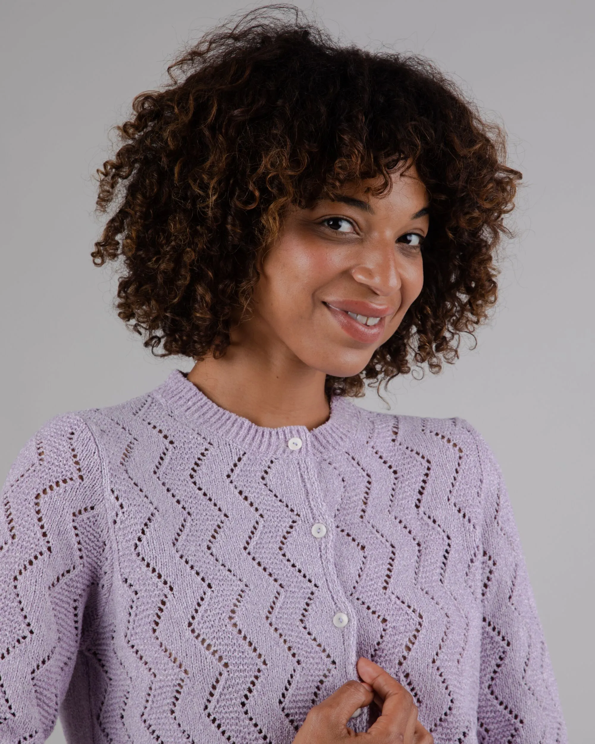 Holeknit Knitted Jacket Lilac