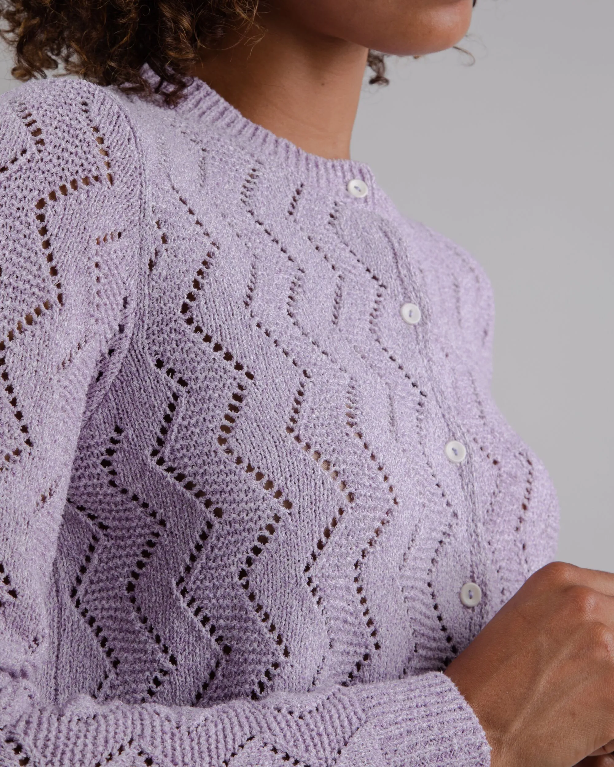 Holeknit Knitted Jacket Lilac