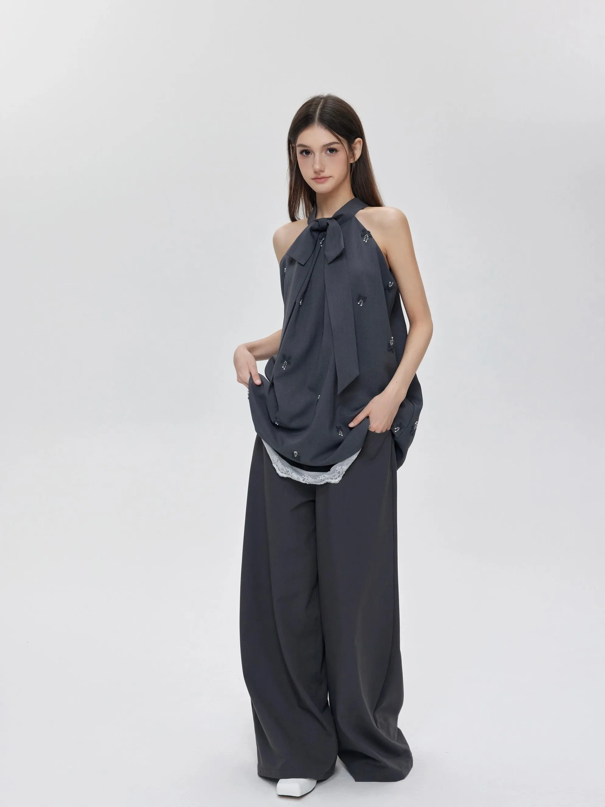 I don’t care about you - mini dress set made with suit fabric